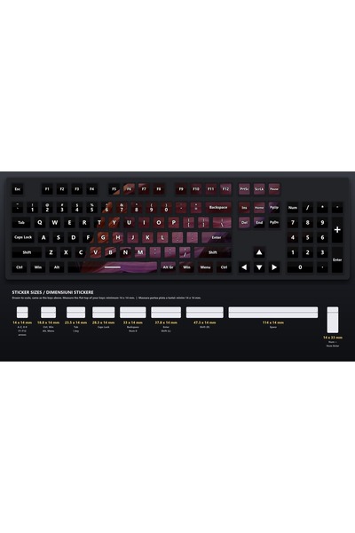 OEM Stickere Tastatura Valuri de Gresie, Design Peisaj Continuu, Set Complet ...