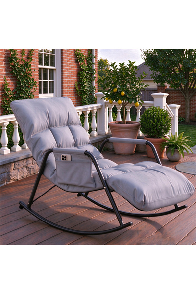 Sumkyle Rocking Chair with Armrest Outdoor Indoor,Heavy Duty Metal Outdoor Ro...