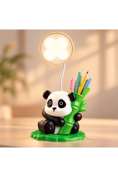 HEDİYE FİKRİ Cute Panda LED Night Light and Pencil Holder – 27 cm