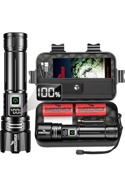 SHADOWHAWK Lanterna 500,000 Lumeni LED Reeincarcabila 1000 m Energy Class A 2...