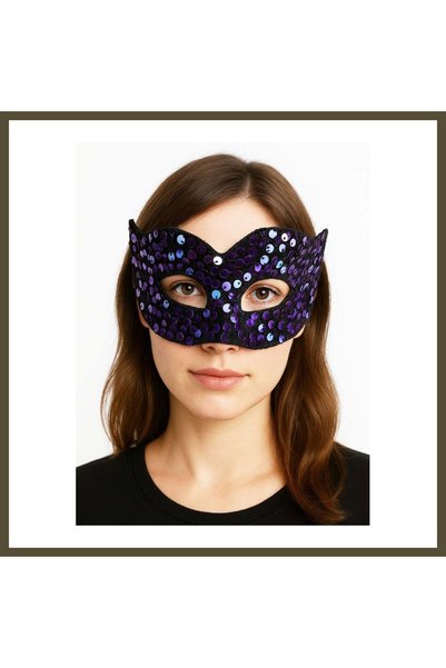 northcity n Purple Ball and After-Party Mask with Elastic Back and Sequins, M...