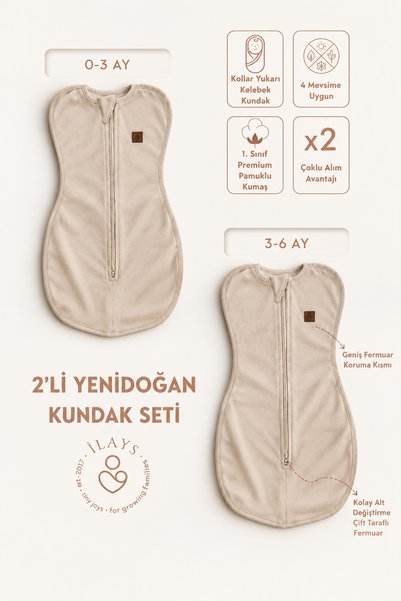 İLAYS 2'li Yenidoğan Kelebek Kundak – Sıkı Sarım Dar Model