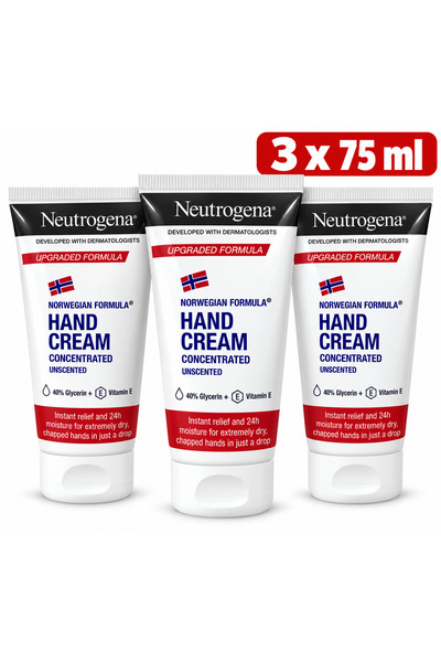 Neutrogena Set of 3x 75 ml concentrated hand cream without fragrance