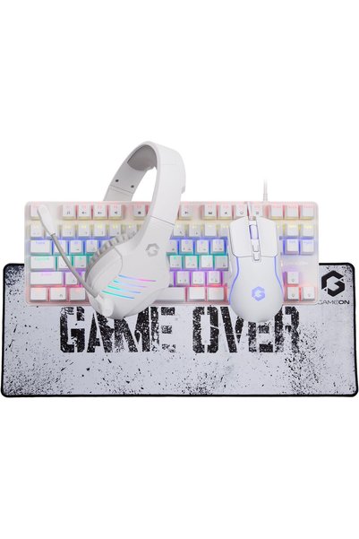 GAMEON Game On Mechanical Keyboard and Mouse Set with LED Lighting and Comfor...