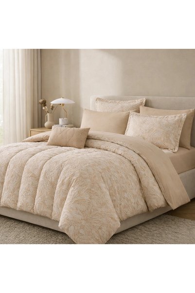 Generic Brand Viora Summer Double Luxury Cotton and Jacquard Beige Bedspread,...