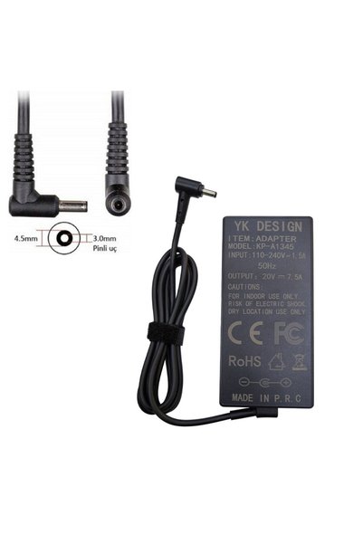 yk desing Asus TUF / ROG Uyumlu 20V 7.5A 150W Adaptör Şarj Aleti 4.5x3.0mm