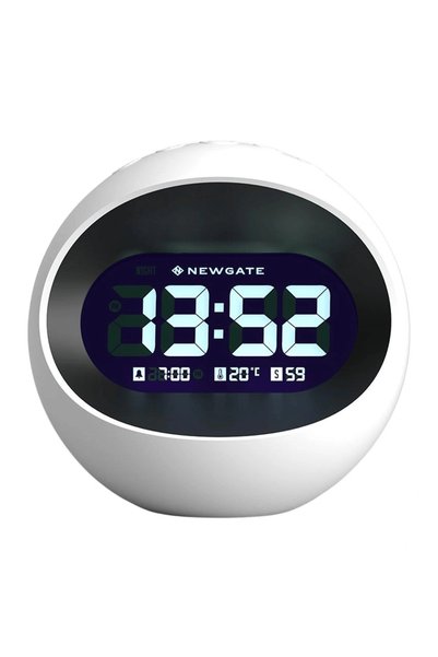 NEWGATE Centre of the Earth LCD Alarm Clock - White