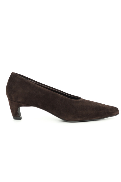 Tuna Genuine Suede Leather Brown Women's Heeled Shoes - Z576