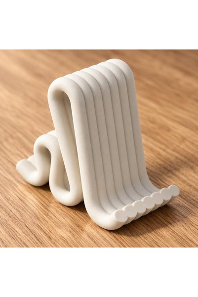 Generic Phone Stand for Desk, White Sculptural Mobile Holder for Thick Cases,...
