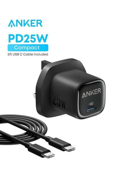 Anker 25W USB C Plug, Supports PPS Fast Charging for iPhone 16/16 Pro/16 Pro ...