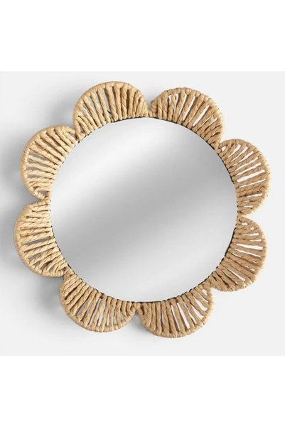 ANTBRO Oglindă decorativă, oglindă de perete cu flori Ø29cm, reflexie clară ș...