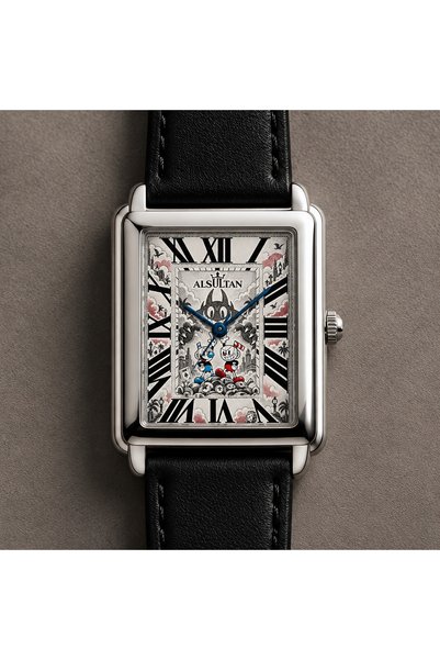ALSULTAN WATCH ساعة كاب هيد – تصميم مستوحى من Cuphead – ساعة يد مستطيلة بإطار...