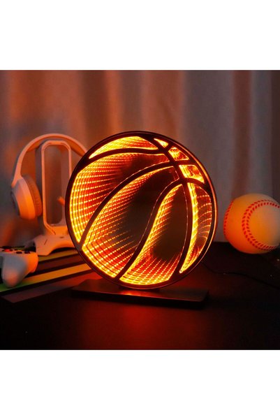 OEM Lampă LED oglindă infinită, minge de baschet, ø23x24cm