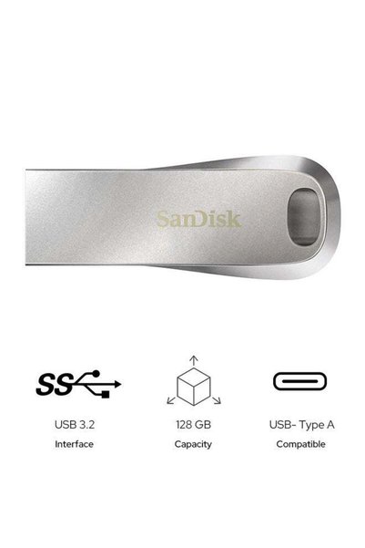 SanDisk 128 GB Ultra Luxe, USB 3.2 Flash Drive, Speed Up To 400 MB/s,Transfer...
