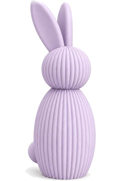 Generic Minimalist Bunny Figurine 17 cm, Ribbed Scandinavian Rabbit Statue, N...