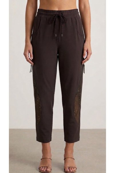 ŞIK STİL HIGH-WAISTED PANTS WITH ELASTIC WAISTBAND, STONE WASH, AND ZIP DETAIL