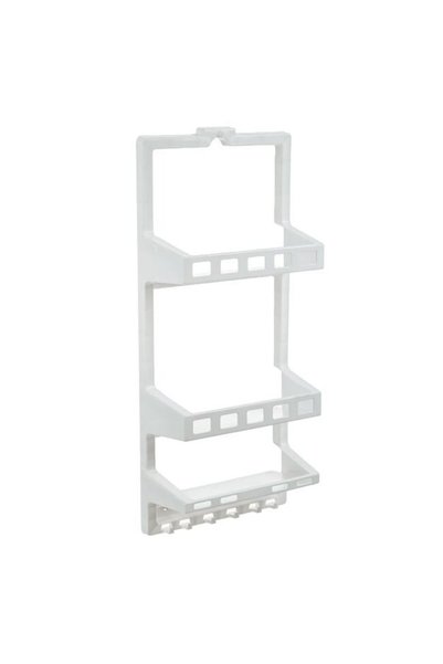 ANTBRO ®   Raft de baie montat pe perete cu 3 compartimente și 6 cârlige, din...
