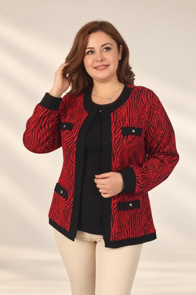 By Saygı Set de 2 piese pentru femei: bluză cu mânecă decorativă, cu model ze...