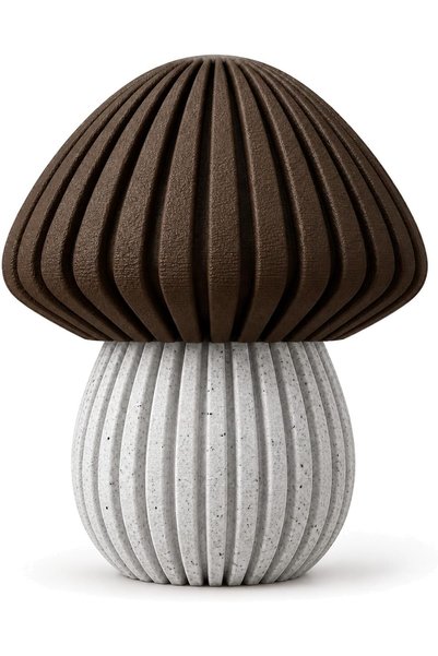 Generic Ribbed Mushroom Decoration 15 cm with Hidden Storage, Marble