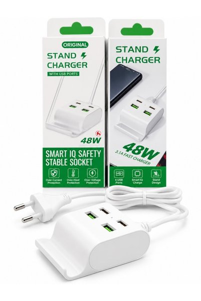 Generic Brand Încărcător Rapid 48W, 2 Porturi USB-C și 2 Porturi USB-A, Curen...