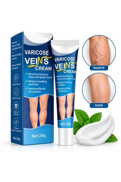 SOL LORA Cremă pentru Varice și Vene Vizibile Varicose Veins Cream, 20 g, Îng...