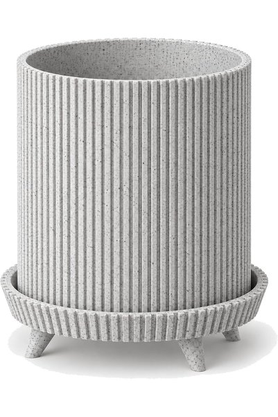 Generic Ribbed Planter with Legs, 11.5 cm Opening, Modern Mid-Century Plant P...