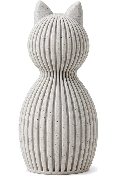 Generic Minimalist Cat Figurine 8.6 cm, Ribbed Scandinavian Statue, Small Mod...