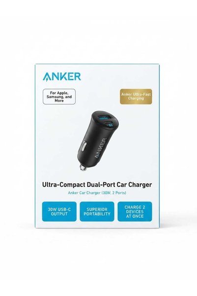 Anker Ultra-Compact Dual-Port Car Charger (30W, 2 Ports)