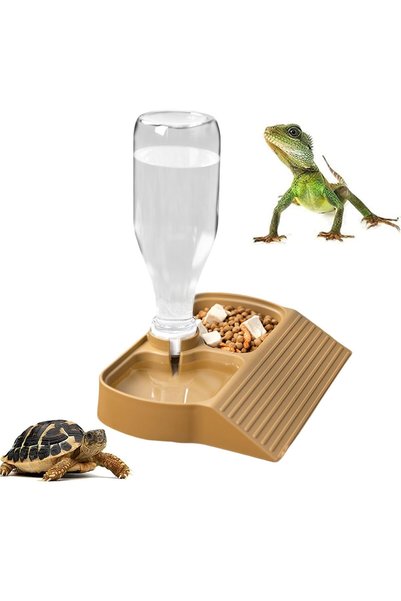 EXCEFORE Reptile Water Food Bowl, Reptile Feeder, Automatic Feeder, Mini Anim...