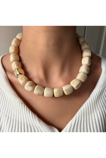 mibrillo Imported acrylic bead necklace, trendy necklace.
