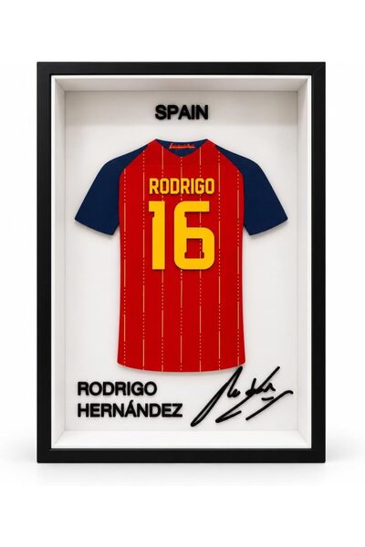 Generic Rodri Spain No. 16 Collectible Jersey Frame, 23 x 15 cm, Premium Foot...