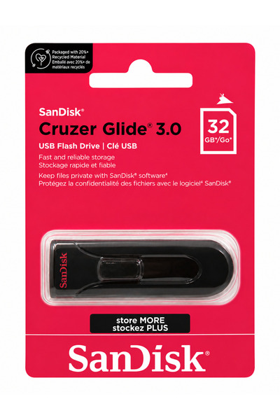 SanDisk Cruzer Glide 3.0 32GB USB 3.0 Flash Drive – High-Speed Retractable US...