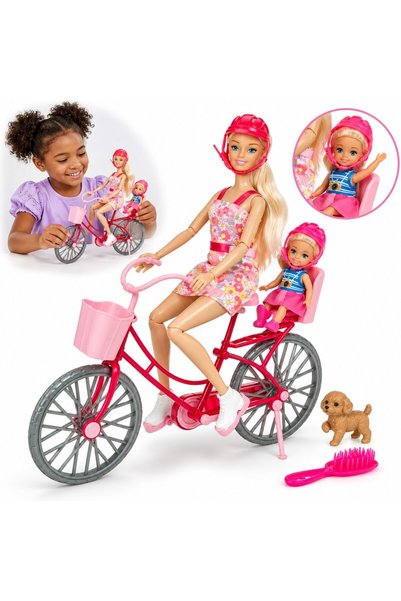 BETTY Set de păpuși manechin, format din: păpușă adultă, păpușă copil, bicicl...