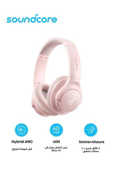 Soundcore by Anker Q20i Hybrid Active Noise Cancelling Foldable Headphones, W...