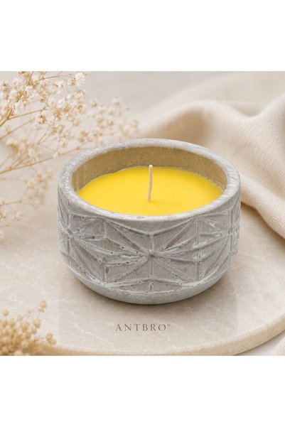 ANTBRO Lumânare de citronelă în vas ceramic decorativ gri, 336 g, recipient c...