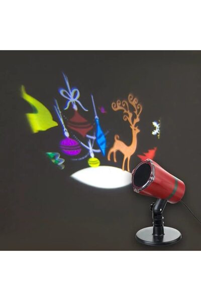 ANTBRO Proiector laser ritmic cu figurine de Crăciun, lumină albă, cu suport,...