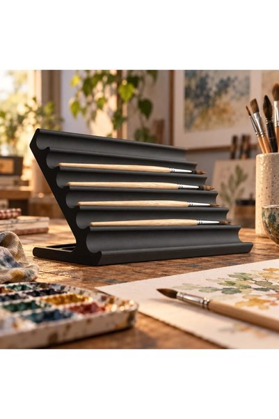 Generic Paint Brush Holder, 6-Slot Horizontal Brush Rest & Organizer for Arti...