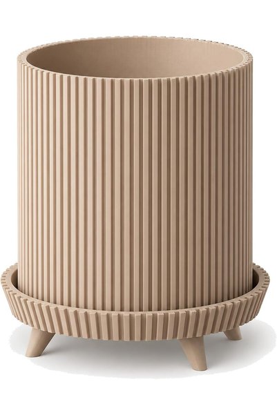 Generic Ribbed Planter with Legs, 11.5 cm Opening, Modern Mid-Century Plant P...