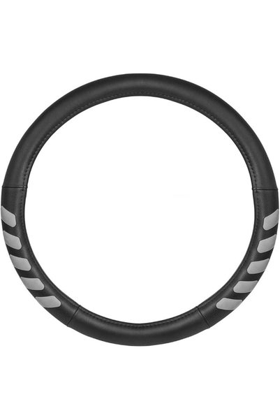 Cat ® EasyWrap Faux Black Leather Steering Wheel Cover, Standard 15 inch Size...
