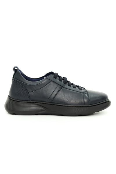 Tuna Genuine Leather Navy Blue Men's Sneakers - 274283