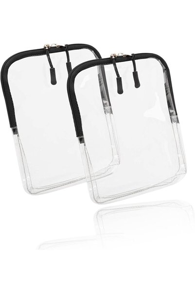 Bukela 2 PCS TSA Approved Clear Quart Size Toiletry Bag, 20 x 17.5 CM Zipper ...