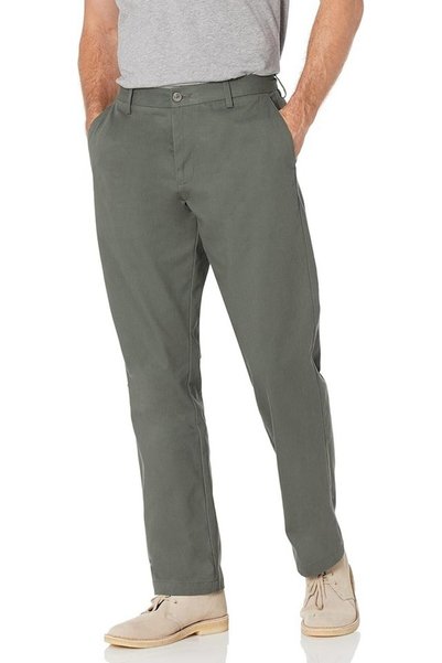 OEM Pantaloni chino cu croiala clasica, fara sifonare, cu partea din fata pla...