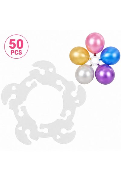 VARENTIS Cleme din plastic pentru baloane multiple, set de 50 buc., conector ...
