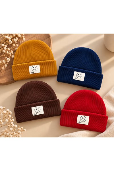 ygz junior 4-Pack Set of Ribbed Knit Beanies