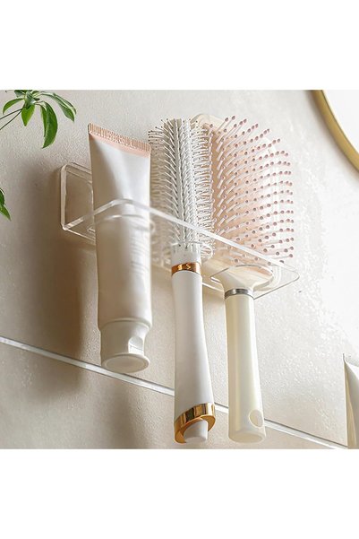 TERRIFI Hair Brush Holder, Wall Mounted Bathroom Storage for Combs, Curling W...