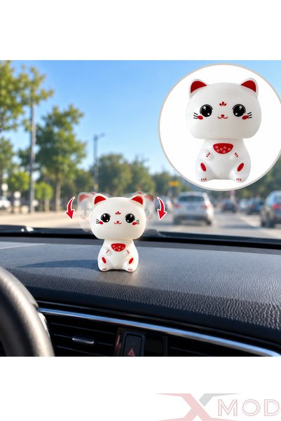 XMOD Bobbing Cat Dashboard Ornament, Head-Bobbing Car Ornament, 1 Piece, Sitt...