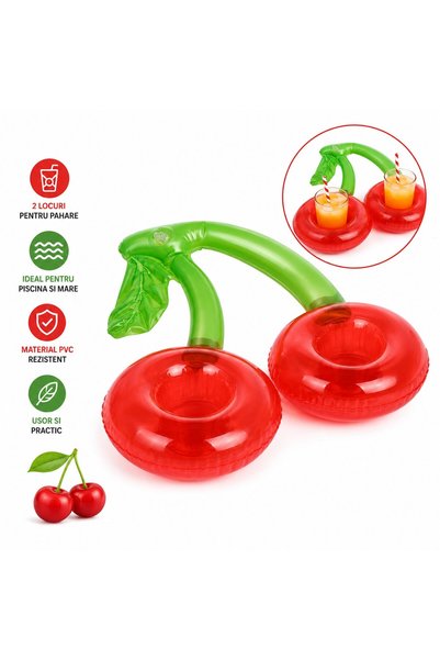 VARENTIS Suport gonflabil pentru pahare cu cireșe, cu 2 fante, 36x32 cm, PVC ...