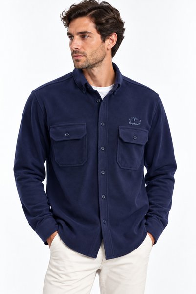 Caprisel Suede-Look BATTAL SLIM-FIT MEN'S SHIRT