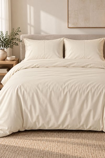 Nazik Home Lino 100% Cotton Double-Size 3-Piece Bedding Set