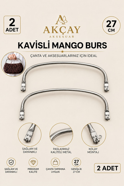 Akçay Aksesuar Famous Curved M.Burs, 27 cm, 2 Large-Size Pieces